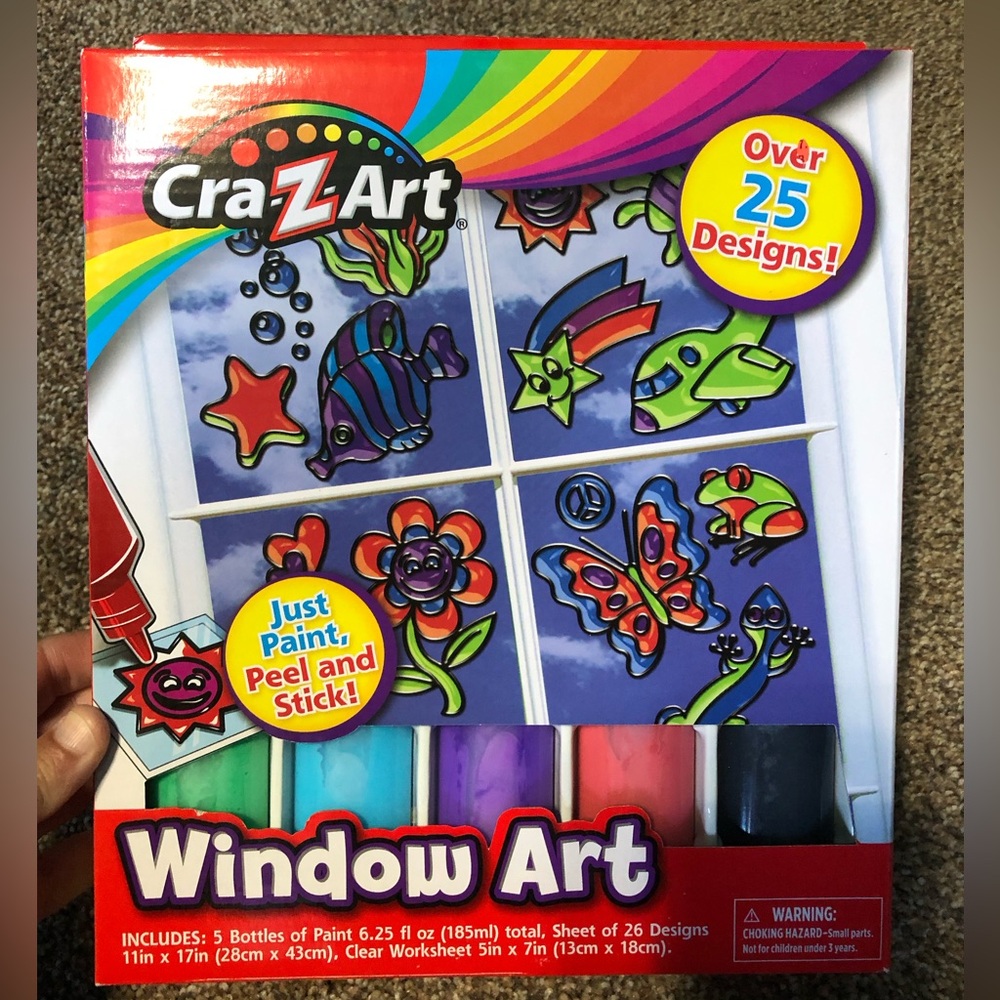 CrazArt Window Art Paint Kit – Multicolor Peel & Stick Designs